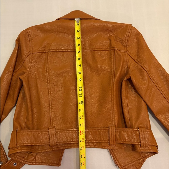 Pistola REVOLVE Tracy Moto Faux Leather Jacket in Cognac Brown New size XS - Picture 11 of 14